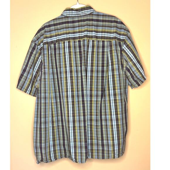 Duluth Trading Mens SS Plaid Blue Button Down Top Shirt Cotton Mens XL - Picture 5 of 6